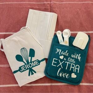Child’s apron and baking set - personalized “Jerome” -New